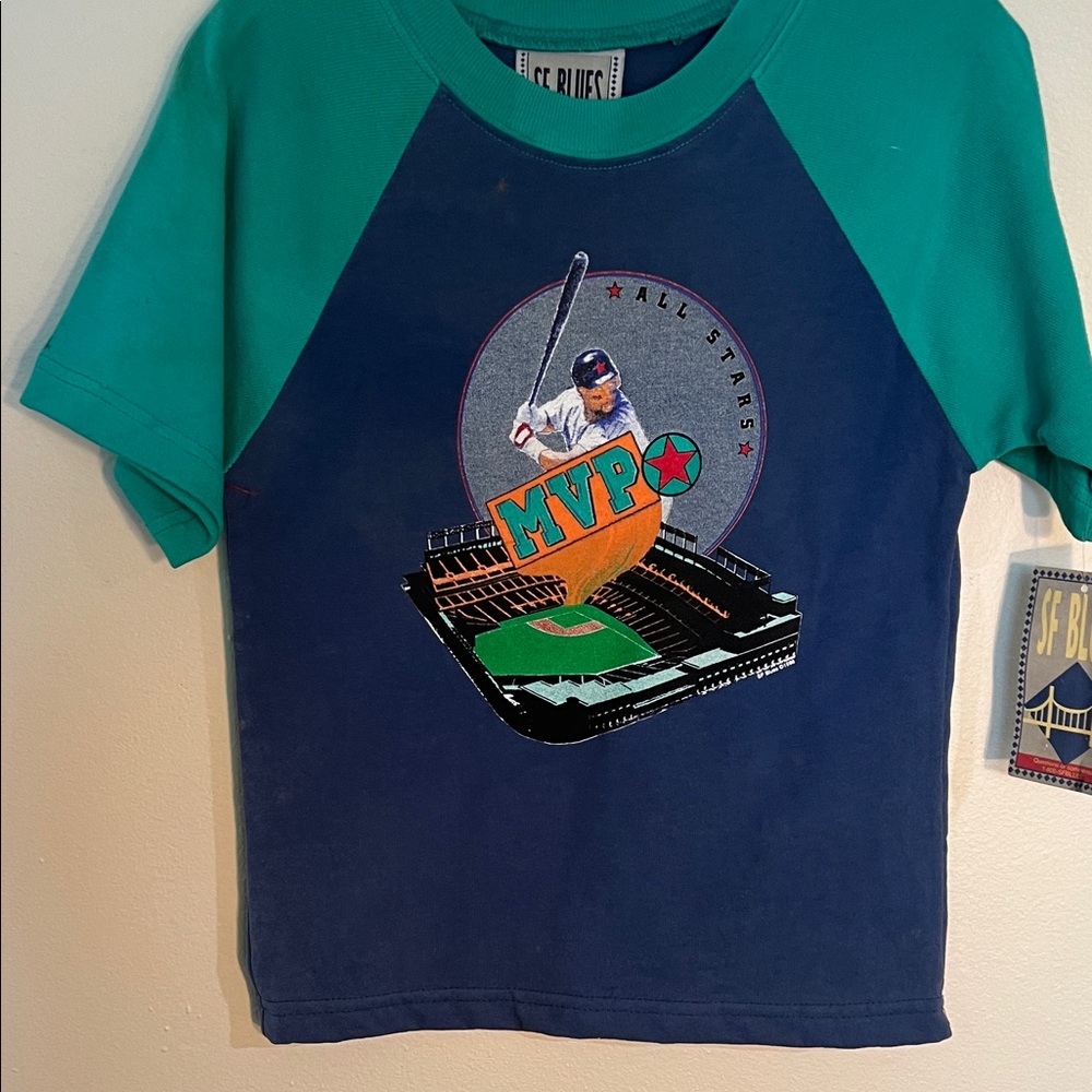 Vintage MVP Baseball Raglan Tee - Teal & Navy by